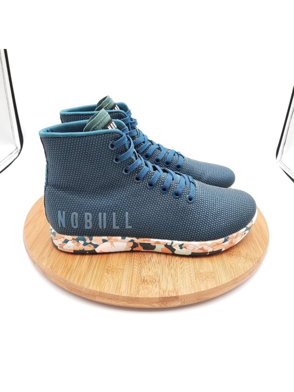 Nobull Outwork High Womens 8.5 Shoes Wild Jewel Teal Camo Training Gym Sneakers